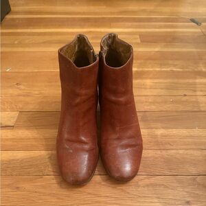 Nine West Vintage Leather Chestnut Ankle Booties